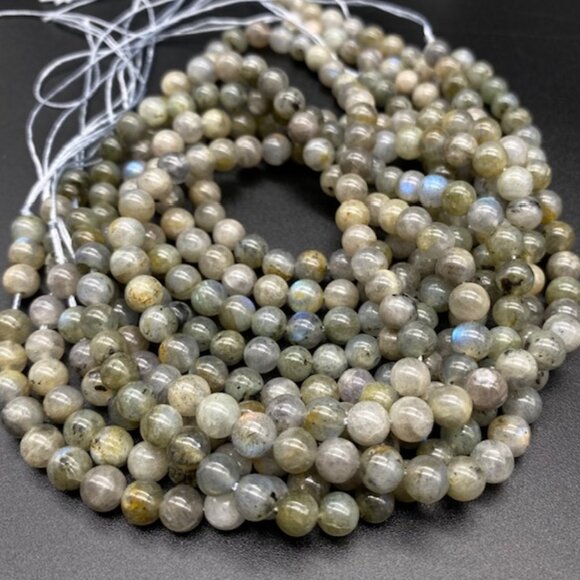 6mm Labradorite Genuine Semi Precious Natural Gemstone Bead Strand - Picture 1 of 3